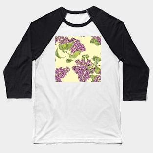 Lilac flower on yellow Baseball T-Shirt